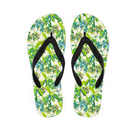 Palm Tree Banana Pattern Print Flip Flops
