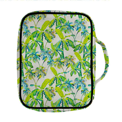 Palm Tree Banana Pattern Print Front Pocket Bible Bag