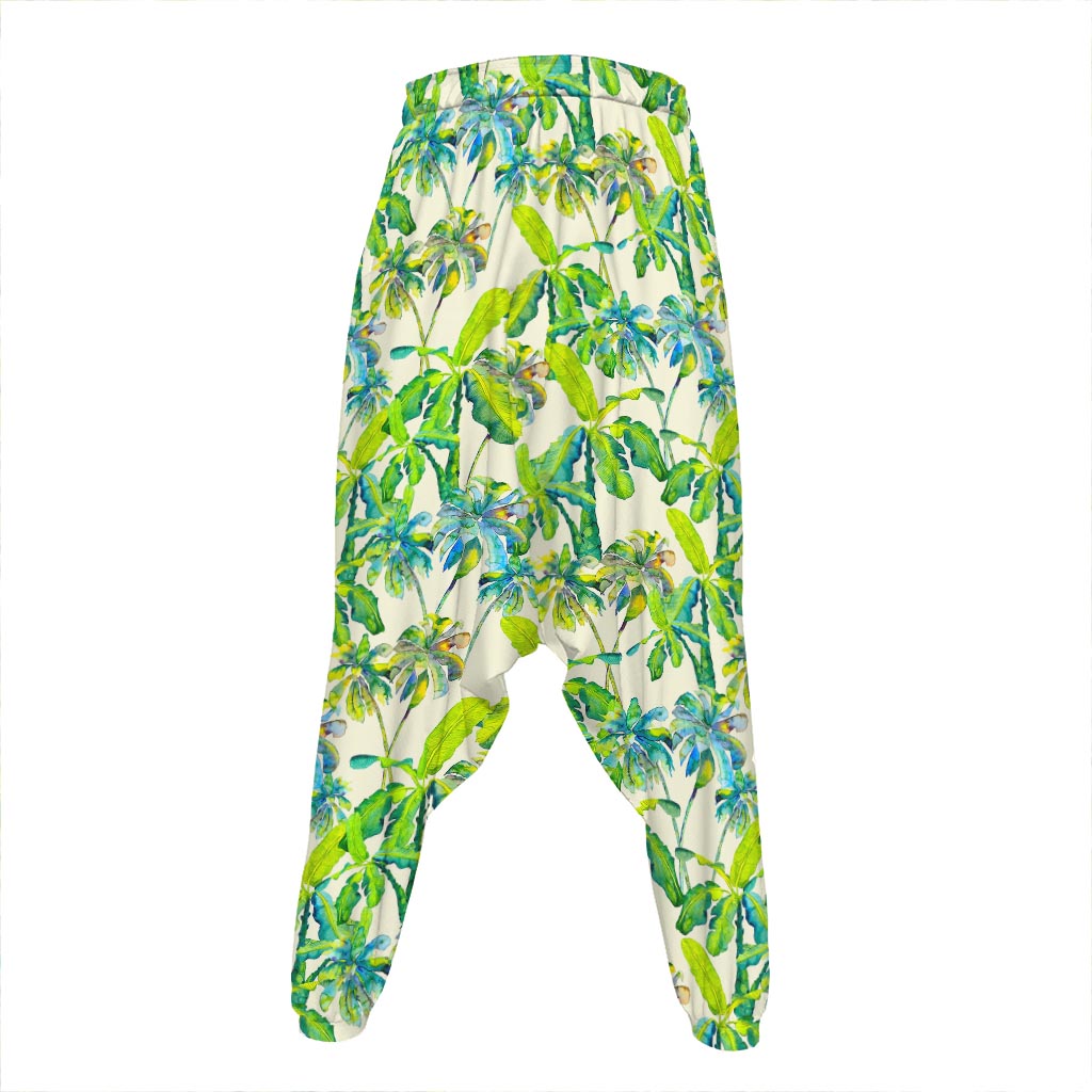 Palm Tree Banana Pattern Print Hammer Pants