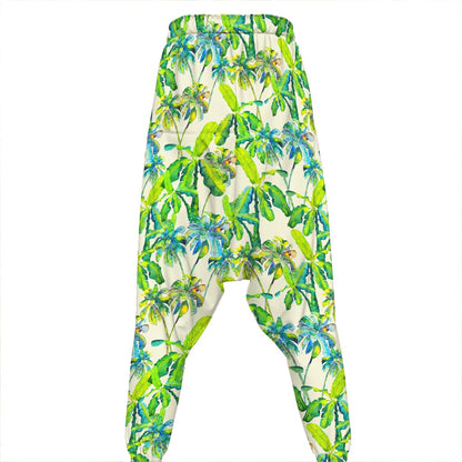 Palm Tree Banana Pattern Print Hammer Pants
