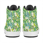 Palm Tree Banana Pattern Print High Top Leather Sneakers