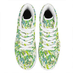 Palm Tree Banana Pattern Print High Top Leather Sneakers