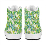 Palm Tree Banana Pattern Print High Top Leather Sneakers