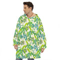 Palm Tree Banana Pattern Print Hoodie Blanket