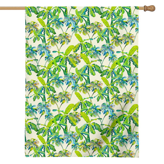 Palm Tree Banana Pattern Print House Flag