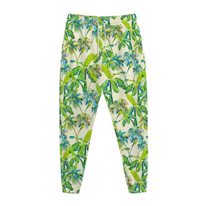 Palm Tree Banana Pattern Print Jogger Pants