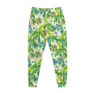 Palm Tree Banana Pattern Print Jogger Pants