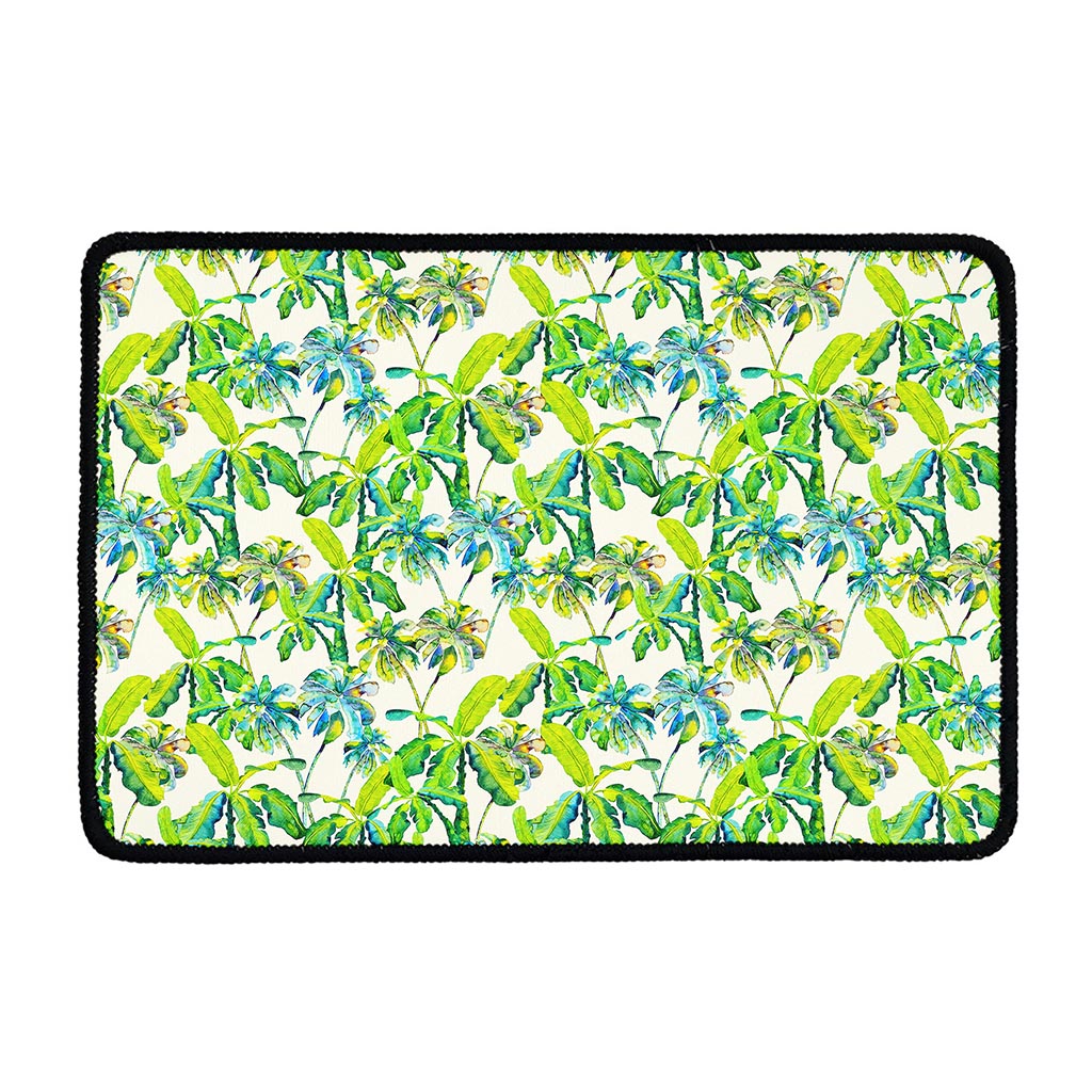 Palm Tree Banana Pattern Print Kitchen Mat