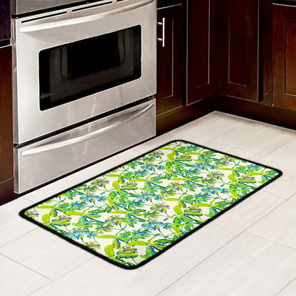 Palm Tree Banana Pattern Print Kitchen Mat