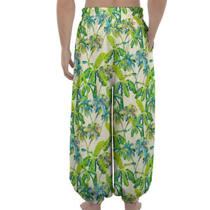 Palm Tree Banana Pattern Print Lantern Pants