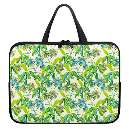 Palm Tree Banana Pattern Print Laptop Sleeve With Handle