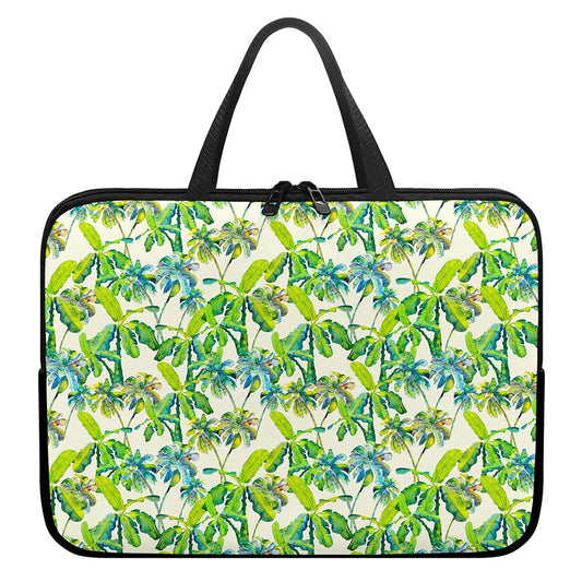 Palm Tree Banana Pattern Print Laptop Sleeve With Handle