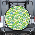 Palm Tree Banana Pattern Print Leather Spare Tire Cover