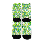 Palm Tree Banana Pattern Print Long Socks