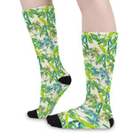 Palm Tree Banana Pattern Print Long Socks