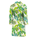 Palm Tree Banana Pattern Print Men's Bathrobe