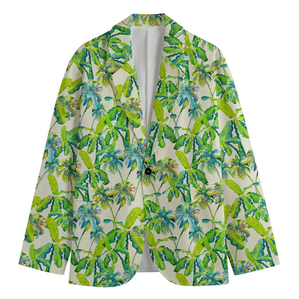 Palm Tree Banana Pattern Print Men's Blazer