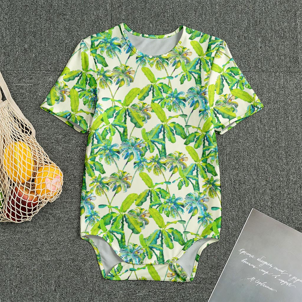 Palm Tree Banana Pattern Print Men's Bodysuit