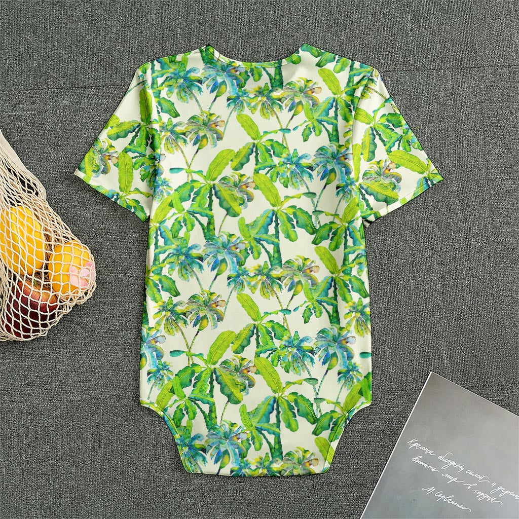 Palm Tree Banana Pattern Print Men's Bodysuit