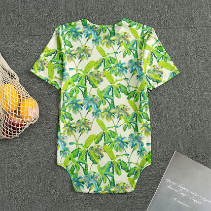 Palm Tree Banana Pattern Print Men's Bodysuit