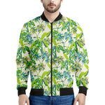 Palm Tree Banana Pattern Print Men's Bomber Jacket