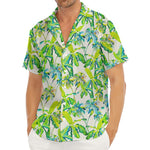 Palm Tree Banana Pattern Print Men's Deep V-Neck Shirt
