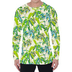 Palm Tree Banana Pattern Print Men's Long Sleeve T-Shirt