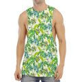 Palm Tree Banana Pattern Print Men's Muscle Tank Top