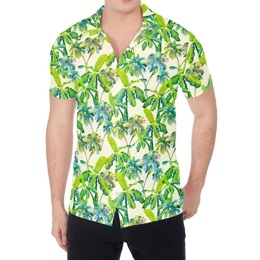 Palm Tree Banana Pattern Print Men's Shirt