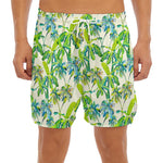 Palm Tree Banana Pattern Print Men's Split Running Shorts