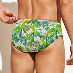 Palm Tree Banana Pattern Print Men's Swim Briefs