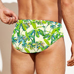 Palm Tree Banana Pattern Print Men's Swim Briefs