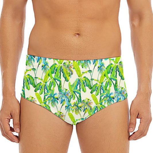Palm Tree Banana Pattern Print Men's Triangle Swim Briefs
