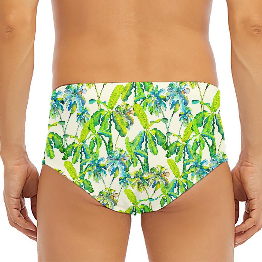 Palm Tree Banana Pattern Print Men's Triangle Swim Briefs