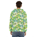 Palm Tree Banana Pattern Print Men's Velvet Pullover Hoodie