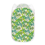 Palm Tree Banana Pattern Print Mesh Laundry Hamper