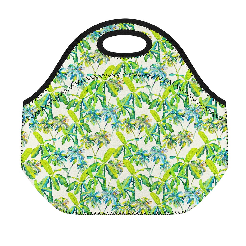 Palm Tree Banana Pattern Print Neoprene Lunch Bag