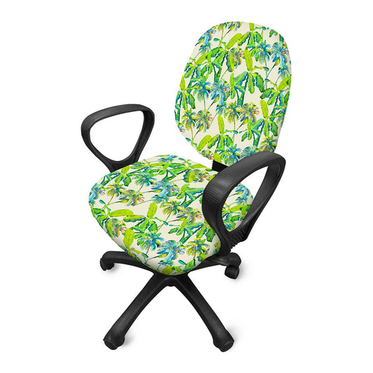 Palm Tree Banana Pattern Print Office Chair Cover