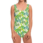Palm Tree Banana Pattern Print One Piece Swimsuit