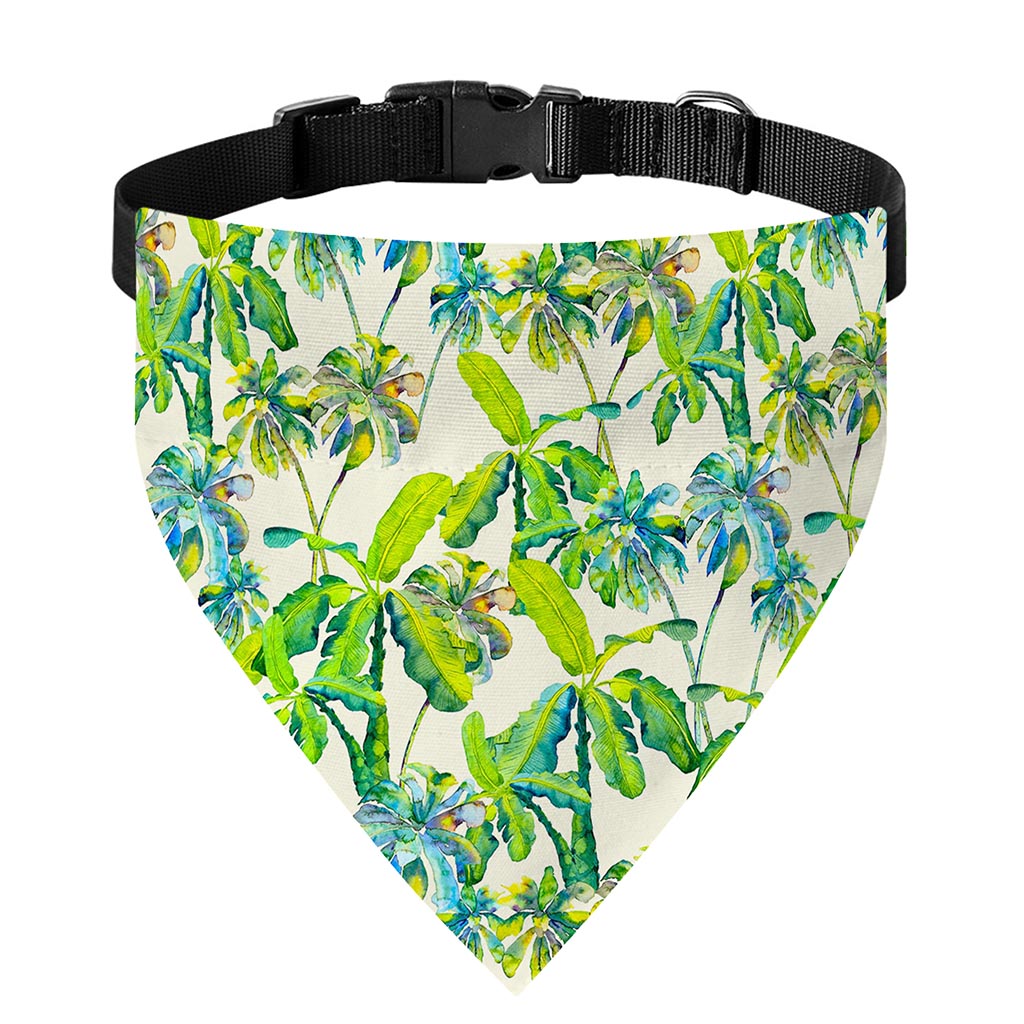 Palm Tree Banana Pattern Print Over The Collar Dog Bandana