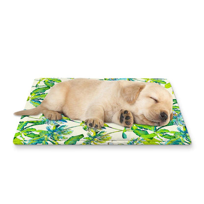 Palm Tree Banana Pattern Print Pet Cooling Mat Cover