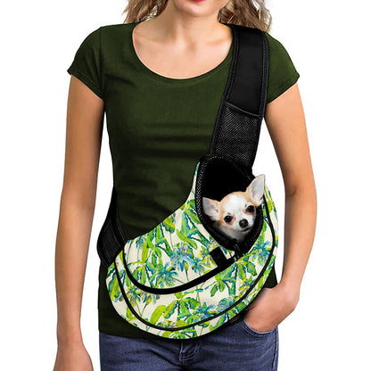 Palm Tree Banana Pattern Print Pet Sling Carrier