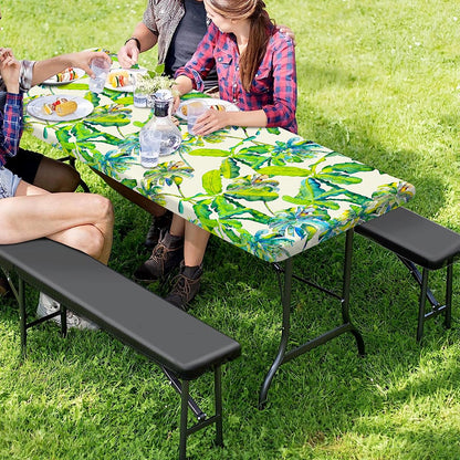 Palm Tree Banana Pattern Print Picnic Table Cover