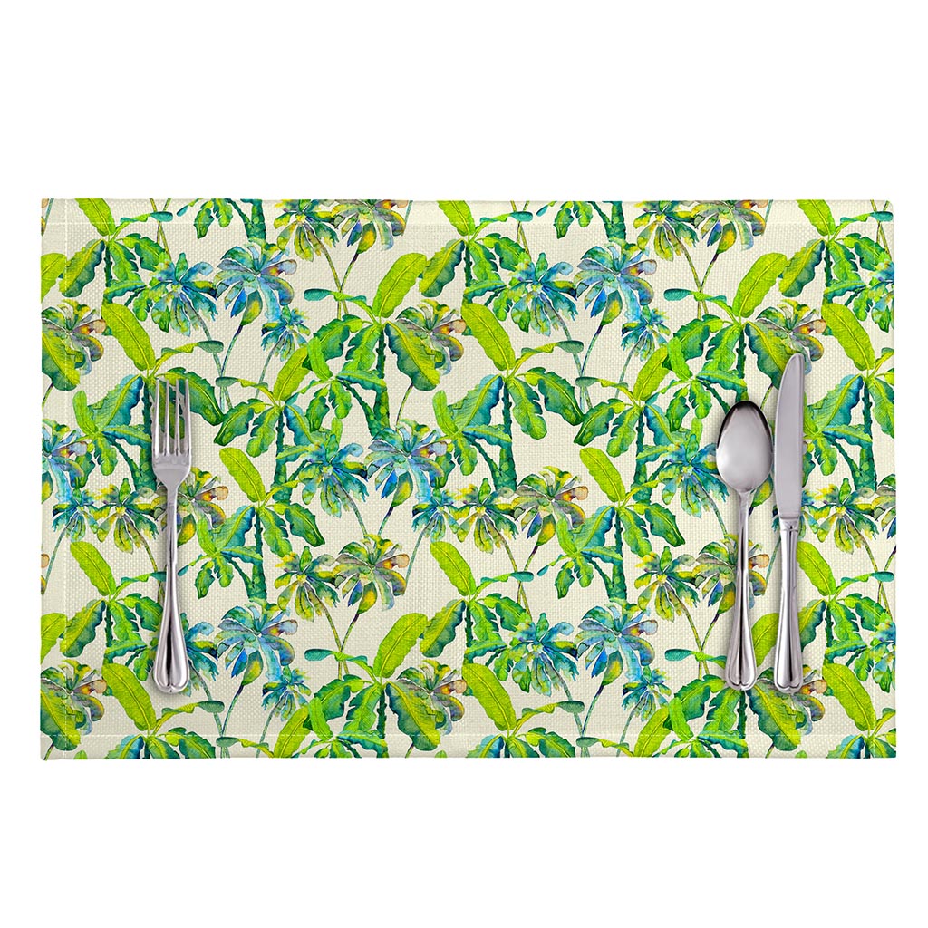 Palm Tree Banana Pattern Print Placemat