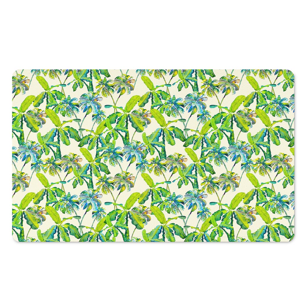Palm Tree Banana Pattern Print Polyester Doormat
