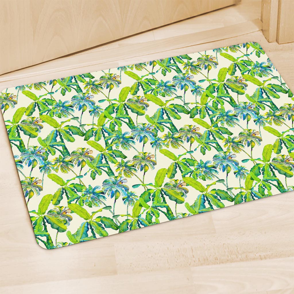Palm Tree Banana Pattern Print Polyester Doormat