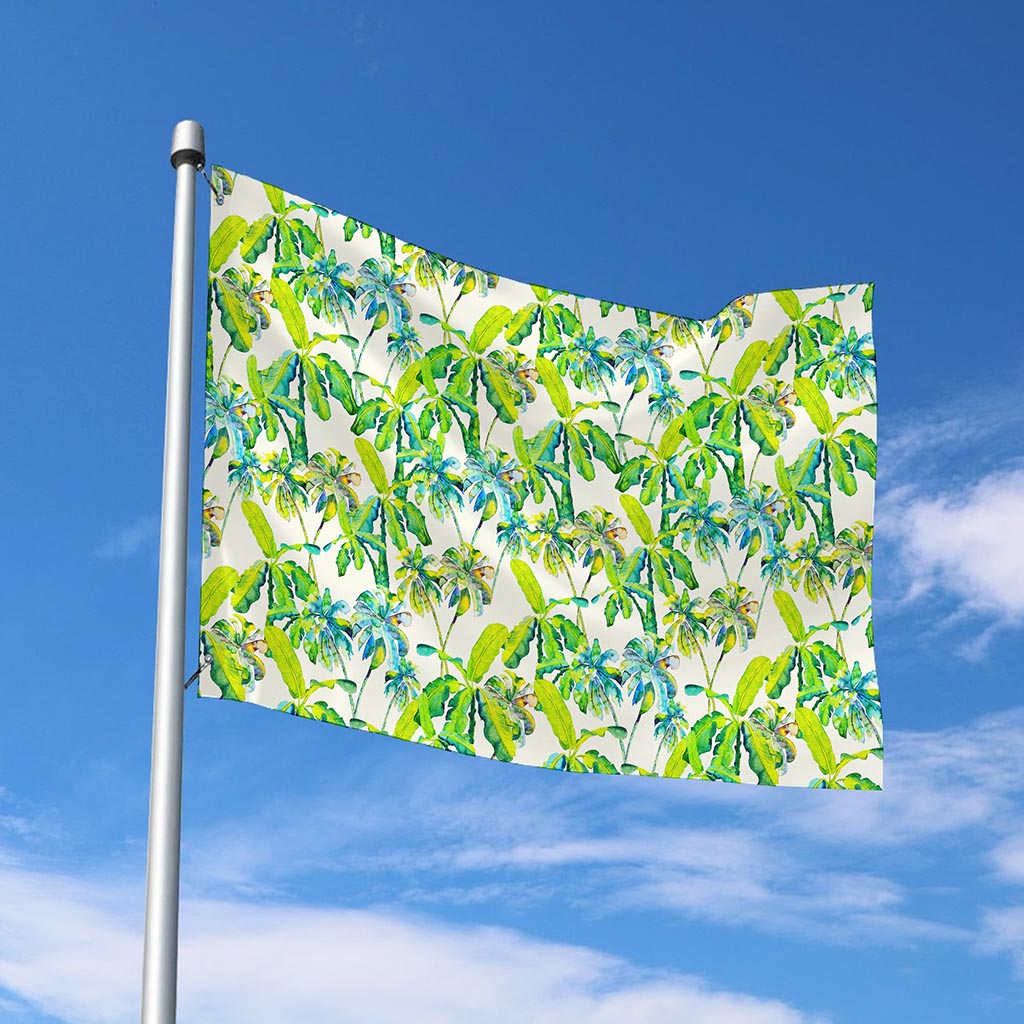 Palm Tree Banana Pattern Print Polyester Flag