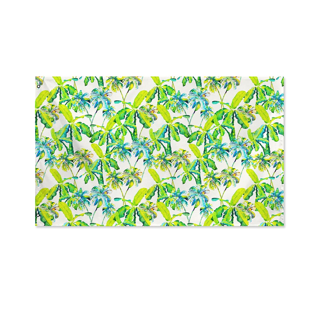 Palm Tree Banana Pattern Print Polyester Flag