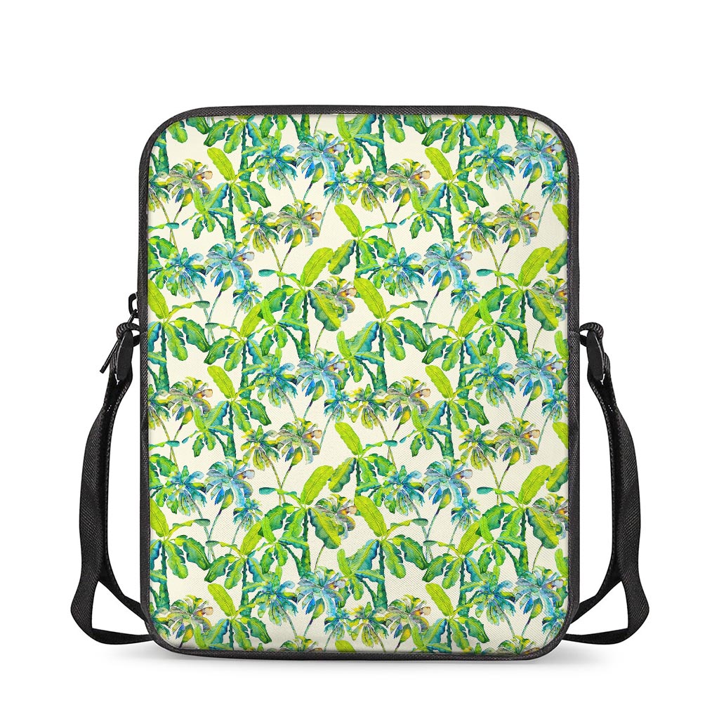 Palm Tree Banana Pattern Print Rectangular Crossbody Bag