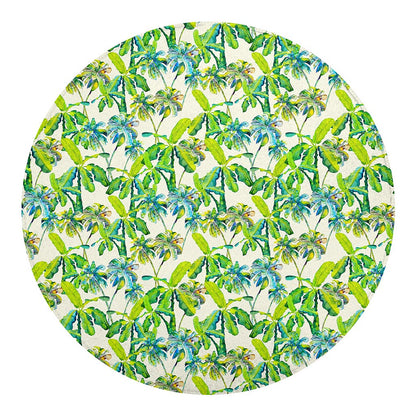 Palm Tree Banana Pattern Print Round Blanket